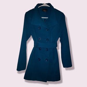 Forever 21 Teal Blue Mid Length Pea Coat